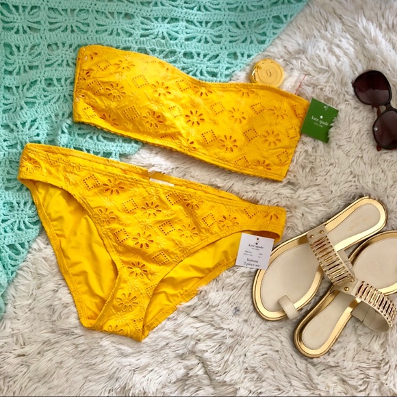 NWT Kate Spade Eyelet Saffron Bikini Set - Picture 5 of 7